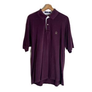 Vintage Tommy Hilfiger Polo Shirt Mens Extra Large Purple Crest Logo 90s Classic